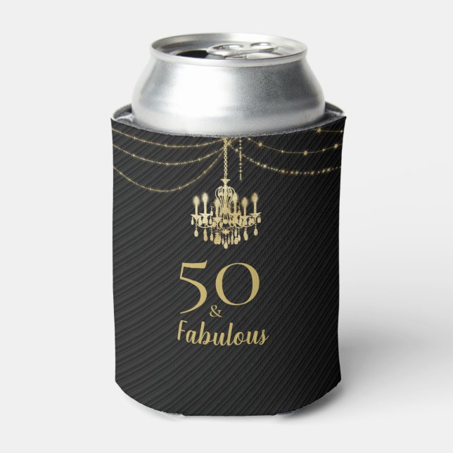 Rafraîchisseur Pour Canette Elégant lustre Black Gold 50 & Fabulous Party (Can devant)