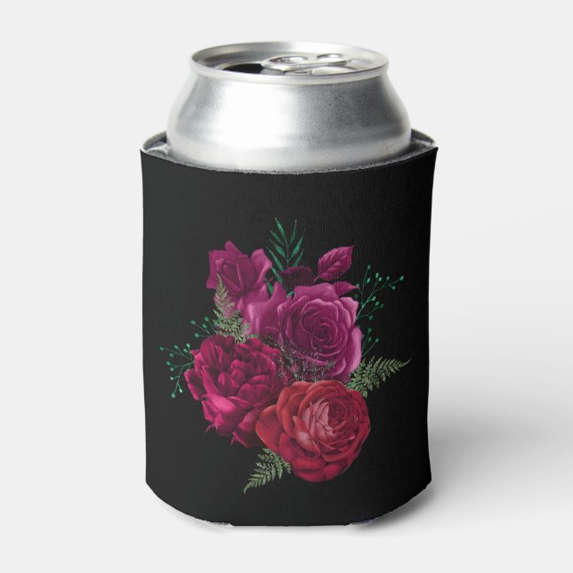 Rafraîchisseur Pour Canette Elegant Magenta Rose Floral Bouquet (Can devant)