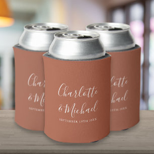 Rafraîchisseur Pour Canette Élégant Mariage en terre cuite Script