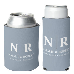 Rafraîchisseur Pour Canette Élégant Mariage Monogramme Mariage Initiales de la