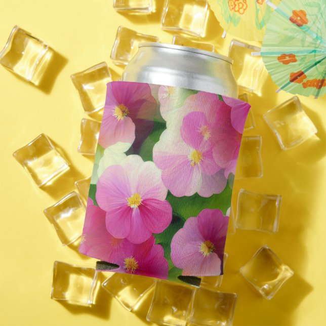 Rafraîchisseur Pour Canette Élégant Motif à fleurs rose et blanc Impatiens (Été in situ)