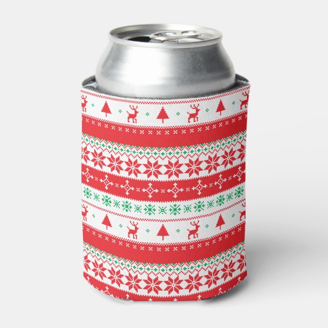 Rafraîchisseur Pour Canette Élégant Motif de Noël | Câble de refroidissement (Can devant)