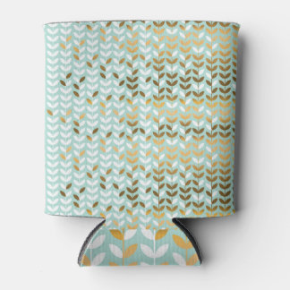 Rafraîchisseur Pour Canette Élégant Motif Gold Green Leaf