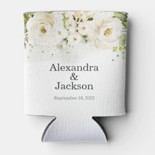 Rafraîchisseur Pour Canette Élégant Rose blanche & Or Mariage moderne
