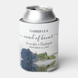 Rafraîchisseur Pour Canette Élégant Rose bleu acier Maid of Honor Mariage