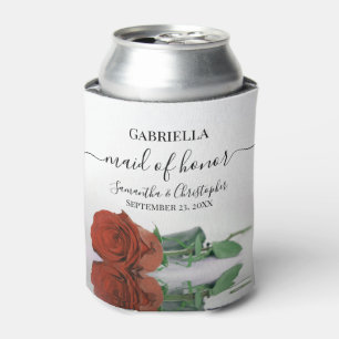 Rafraîchisseur Pour Canette Elégant rouille Orange Rose Maid of Honor Mariage