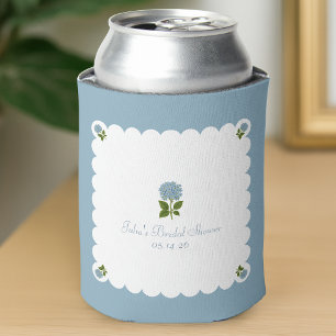 Rafraîchisseur Pour Canette Élégante douche de mariée classique Hydrangea bleu