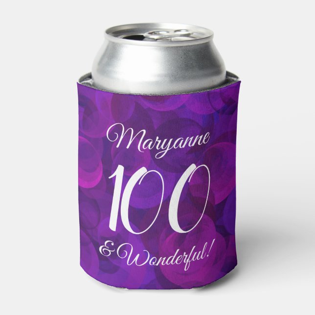 Rafraîchisseur Pour Canette Elégante Purple 100 et merveilleuse fête d'anniver (Can devant)
