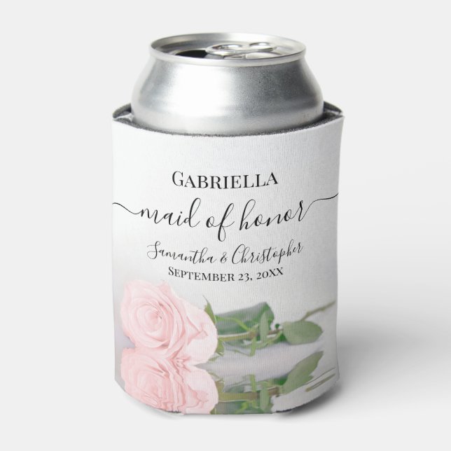 Rafraîchisseur Pour Canette Élégante rose rose blanche de rose de rose femme d (Can devant)