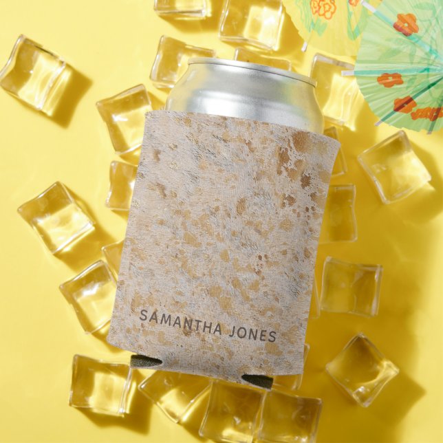 Rafraîchisseur Pour Canette Elégante Vachette Or Personnalisée Moderne (Été in situ)