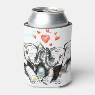 Rafraîchisseur Pour Canette Elephants Couple Peut Cooler La Peinture