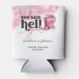 Rafraîchisseur Pour Canette Elle a dit Hell Yeah Chapeau de stand western rose
