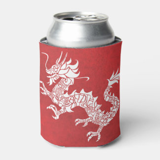Rafraîchisseur Pour Canette Emblème tribal du dragon chinois vintage rouge
