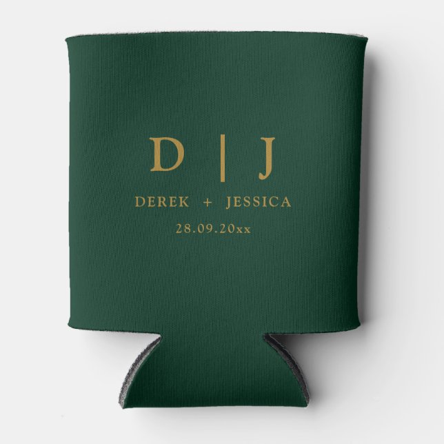 Rafraîchisseur Pour Canette Emerald Green & Gold Elegant Mariage de luxe (Devant)