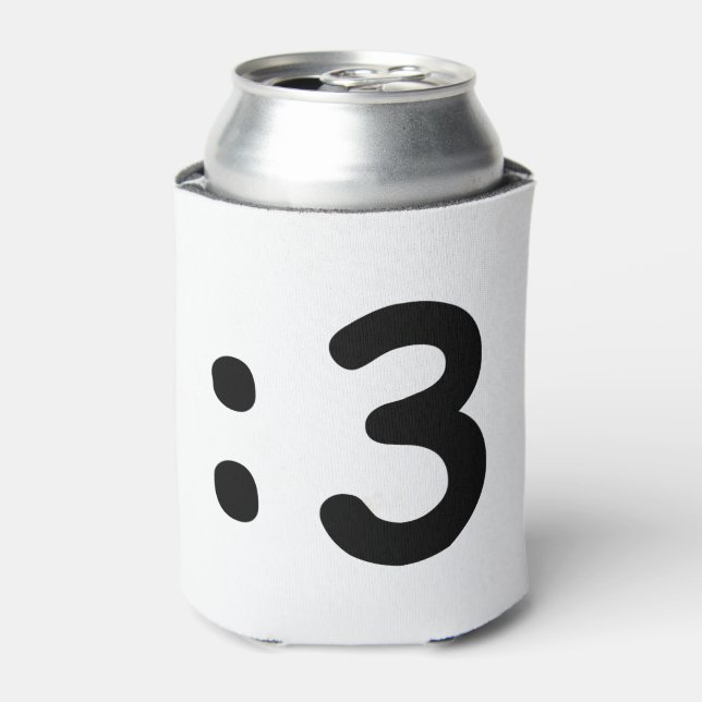 Rafraîchisseur Pour Canette Émoticône face chat : 3 (Can devant)