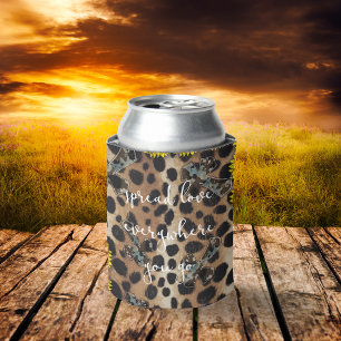 Rafraîchisseur Pour Canette Empreinte de léopard Croix sublimation du tourneso