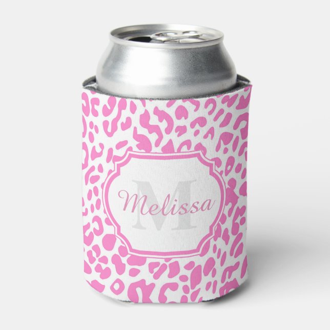 Rafraîchisseur Pour Canette Empreinte de léopard rose (Can devant)