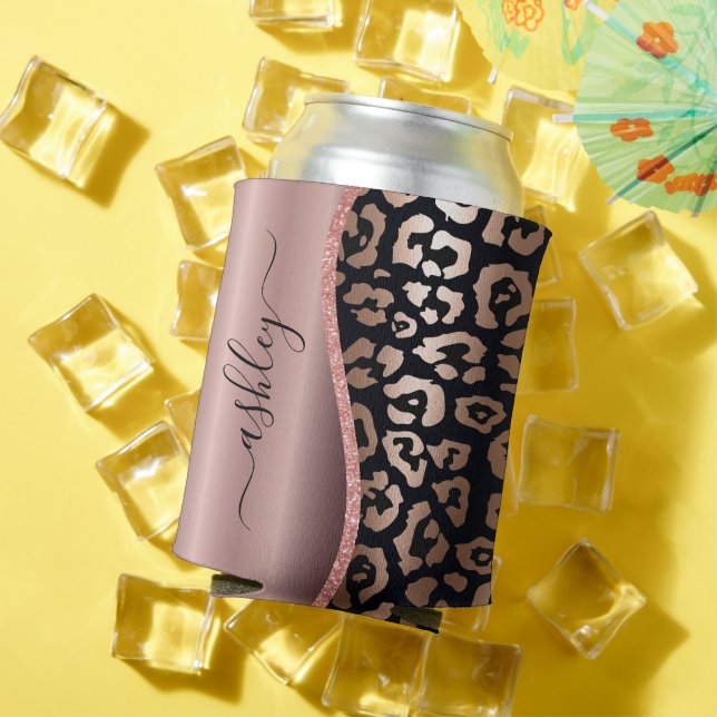 Rafraîchisseur Pour Canette Empreinte de léopard rose Gold Foil (Été in situ)