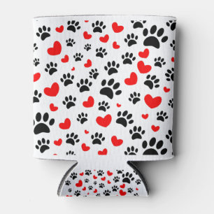 Rafraîchisseur Pour Canette Empreintes de pattes De Chiens Random Et Coeurs Ro