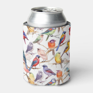 Rafraîchisseur Pour Canette Enchanteur Aquarelle Vintage Birds Motif