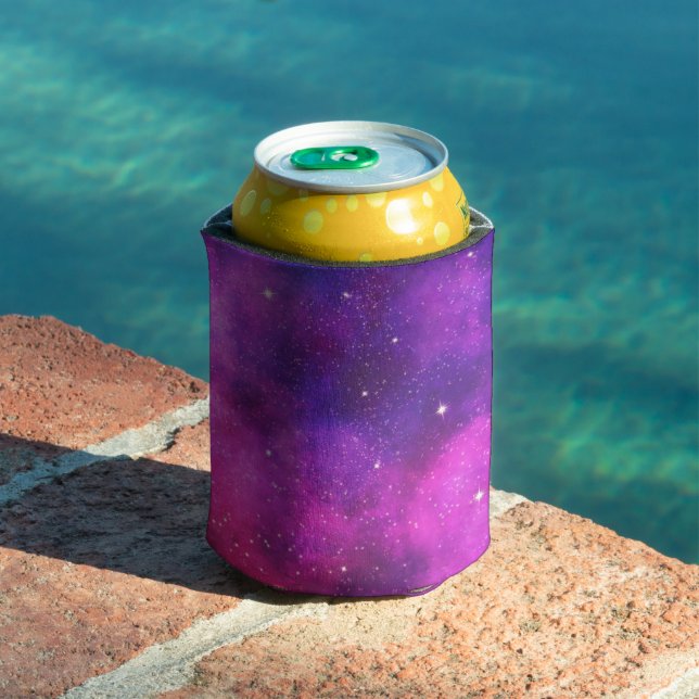 Rafraîchisseur Pour Canette Espace rose & violet & Étoiles Faux Galaxy (Piscine in situ)