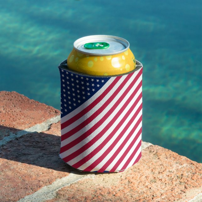 Rafraîchisseur Pour Canette États-Unis Drapeau Patriotique Étoiles et rayures  (Piscine in situ)