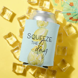 Rafraîchisseur Pour Canette Été Squeeze jour citation citrons aquarelle
