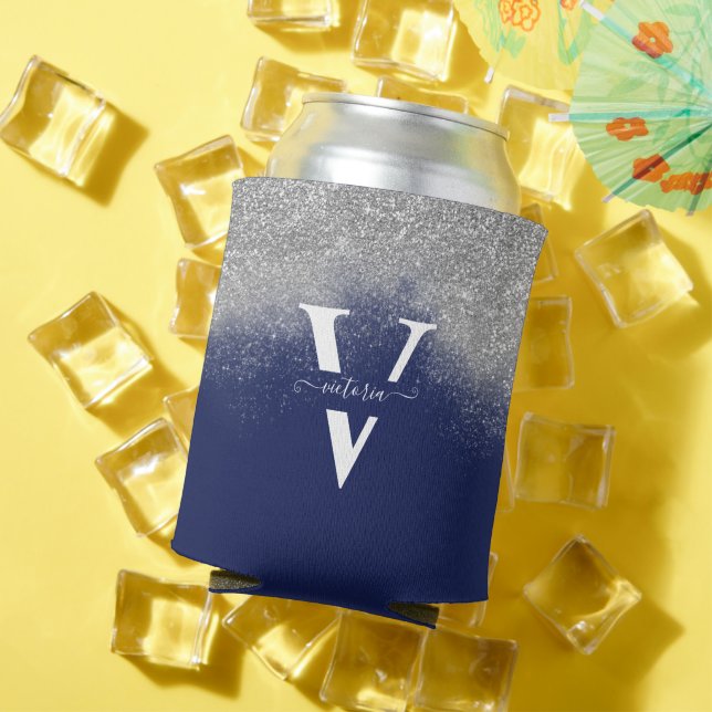 Rafraîchisseur Pour Canette Étincelles Parties scintillant argent Monogramme b (Été in situ)