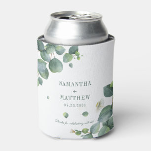 Rafraîchisseur Pour Canette Eucalyptus Vert Wedding shower Succulent