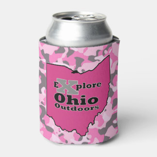 Rafraîchisseur Pour Canette Explorez Ohio En Plein Air Camouflage rose Pouvant