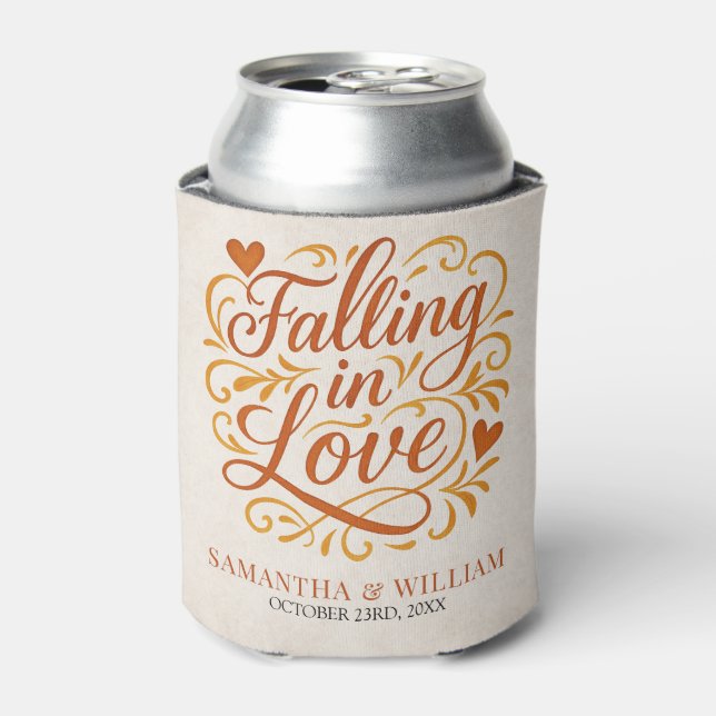 Rafraîchisseur Pour Canette Falling in Love Modern Autumn Wedding  (Can devant)