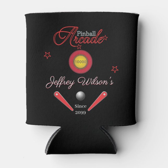 Rafraîchisseur Pour Canette Famille personnalisée / Pinball de personne (Devant)
