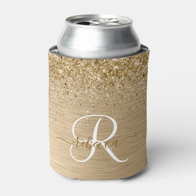 Rafraîchisseur Pour Canette Faux Gold brossé Parties scintillant métallique Im (Can devant)