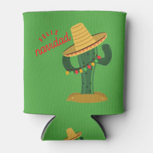 Rafraîchisseur Pour Canette Feliz Navidad Cactus Christmas Lights Can Cooler 