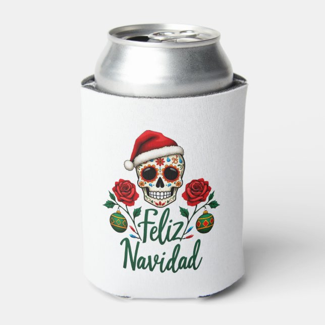 Rafraîchisseur Pour Canette Feliz Navidad Sugar Skull Mexican Christmas T-Shir (Can devant)