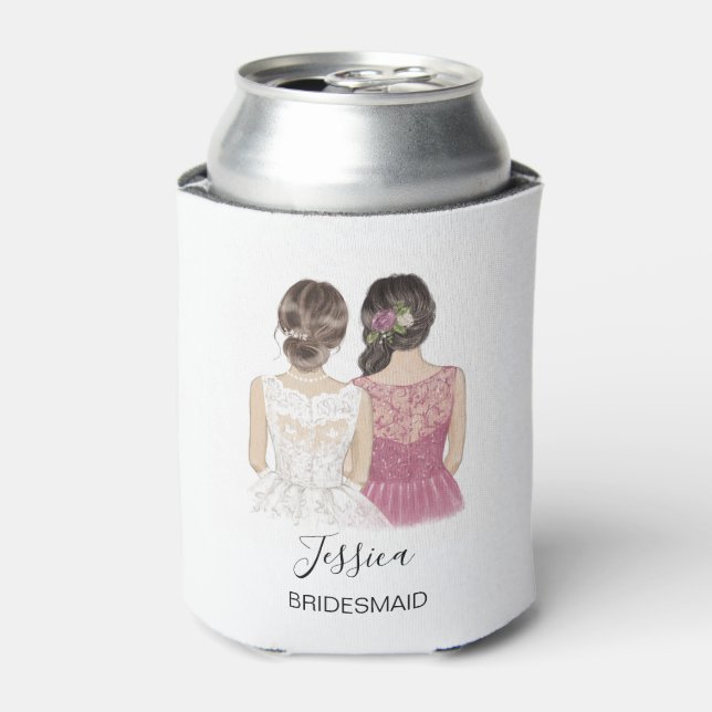 Rafraîchisseur Pour Canette Femme d'honneur illustrée à la main (Can devant)