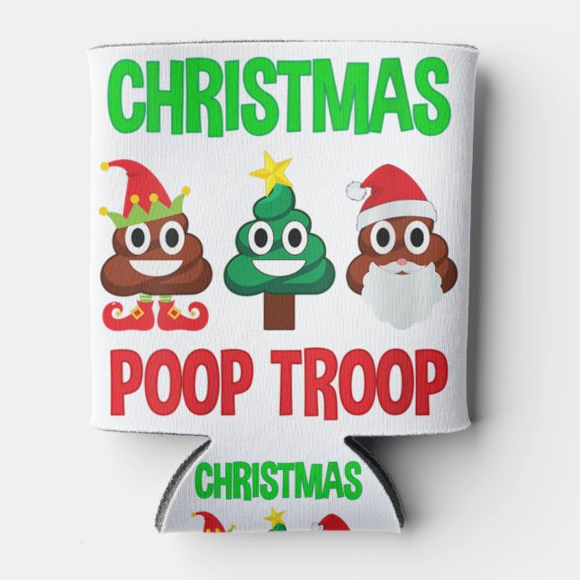 Rafraîchisseur Pour Canette Femme noël poop troupe de troupe emoji (Devant)
