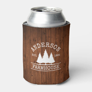 Rafraîchisseur Pour Canette Ferme Nom de famille Rustic Wood Forest