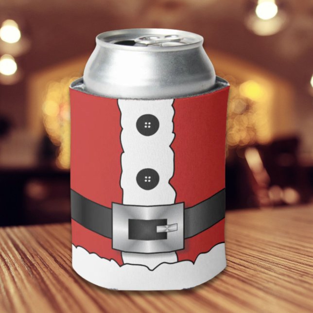 Rafraîchisseur Pour Canette Festif Retro noël costume rouge Santa Claus (Festive Retro christmas red suit Santa Claus Can Cooler)