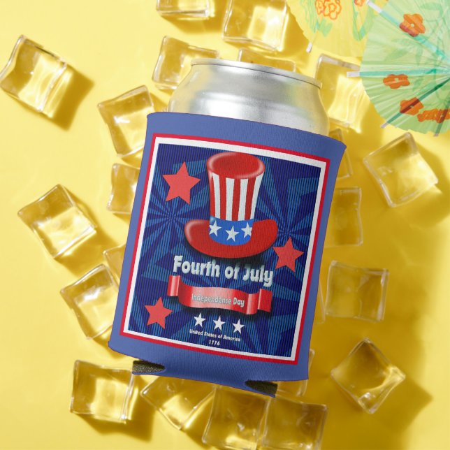 Rafraîchisseur Pour Canette Festive 4 juillet Fête Isolée (Été in situ)