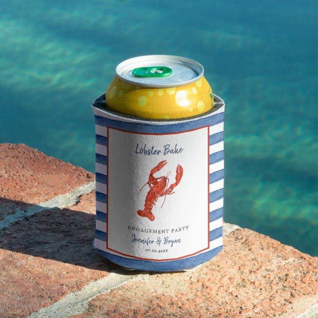 Rafraîchisseur Pour Canette Fête de fiançailles au homard d'aquarelle (Piscine in situ)