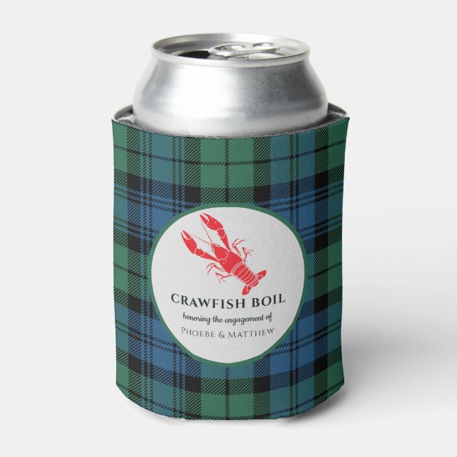 Rafraîchisseur Pour Canette Fête de fiançailles Plaid Tartan Écrevisses à la B (Can devant)