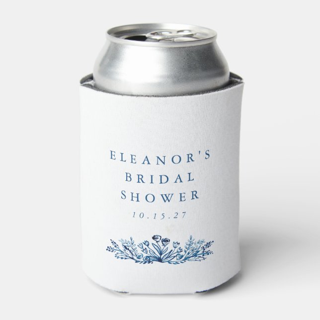 Rafraîchisseur Pour Canette Fête de mariage botanique à l'encre bleue indigo m (Can devant)