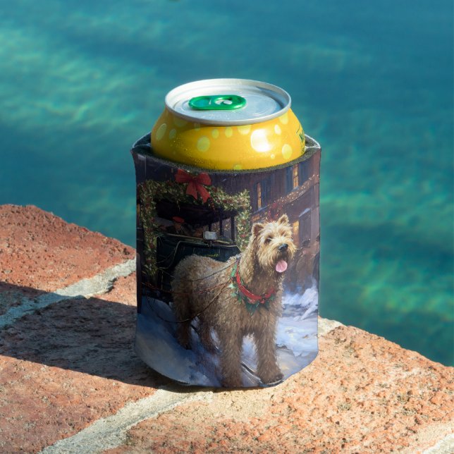 Rafraîchisseur Pour Canette Fête de Noël de Wheaten Terrier (Piscine in situ)