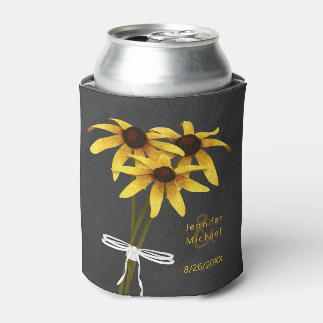 Rafraîchisseur Pour Canette Fête des mariages fleurs sauvages Black Eyed Susan (Can devant)