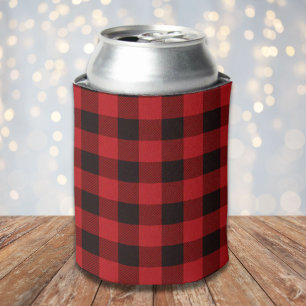 Rafraîchisseur Pour Canette fête d'hiver rustique bûcheron rouge