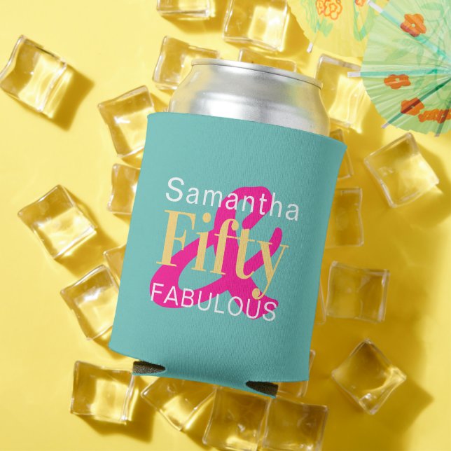Rafraîchisseur Pour Canette Fête du 50e anniversaire Personnalisé Bold brillan (Été in situ)