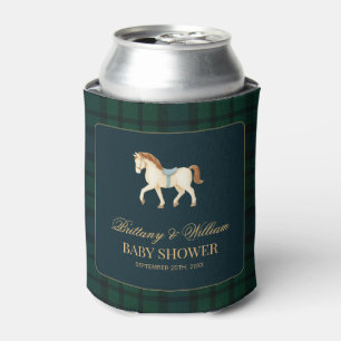 Rafraîchisseur Pour Canette Fête Prénatale de Cheval à Carreaux Tartan Rustiqu