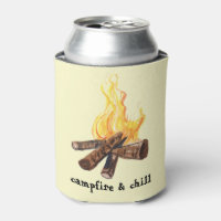 Feu de camp & Chill Camping Bonfire Aquarelle