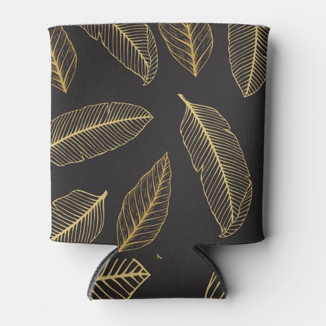 Rafraîchisseur Pour Canette Feuille tropical Botanical Motif sans couture. (Devant)
